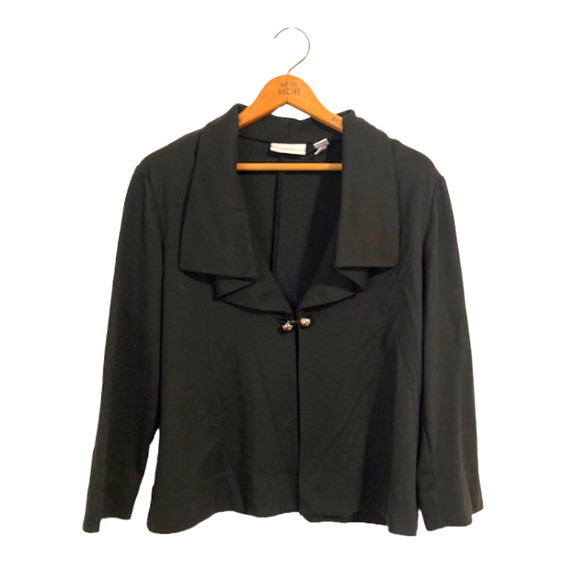 Black Flare Blazer - Chico's Loose Collar Blazer - Size 2 - Picture 1 of 6
